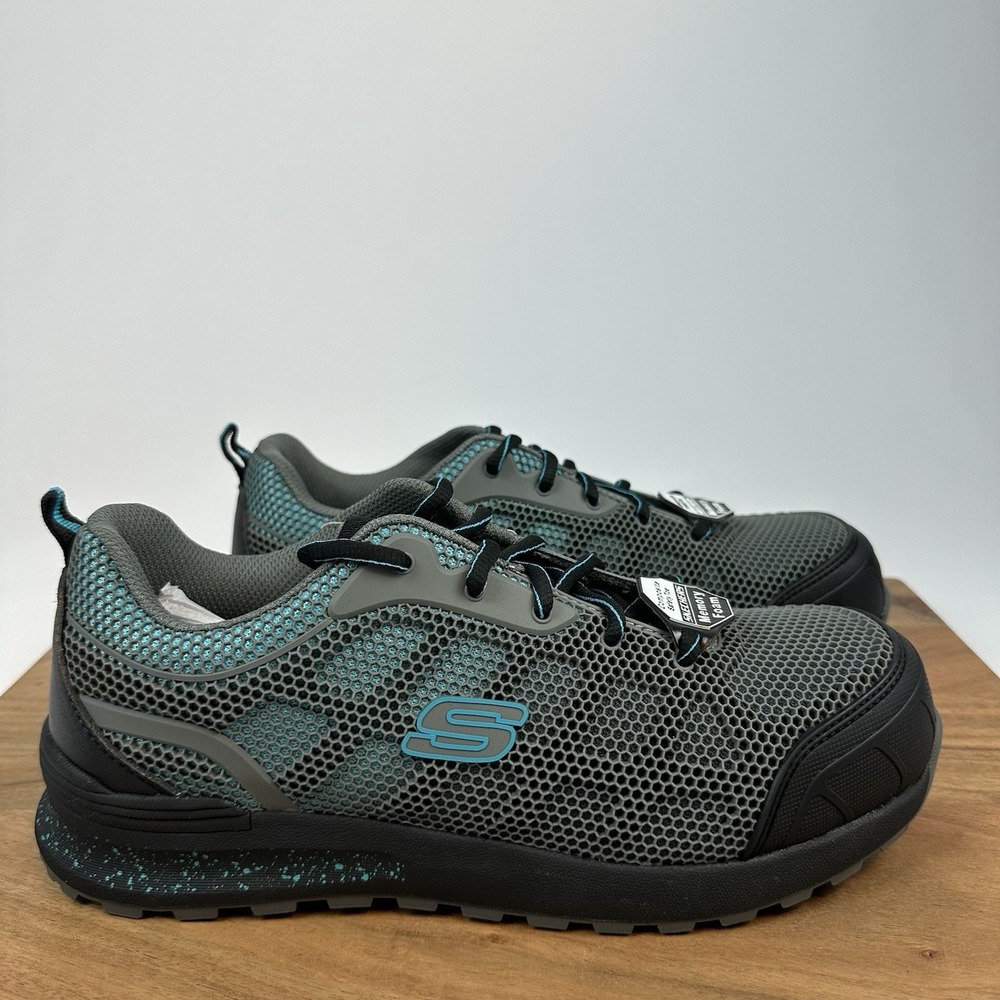 New‎ Womens Skechers For Work Bulklin Lyndale Safety Toe Shoes Sneakers Sz 9 M